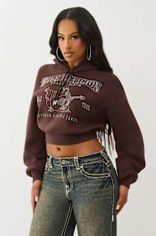 CRYSTAL LOGO SHRUNKEN HOODIE, image 4