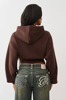 CRYSTAL LOGO SHRUNKEN HOODIE, image 5