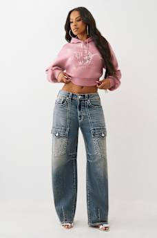 CRYSTAL LOGO SHRUNKEN HOODIE, image 3