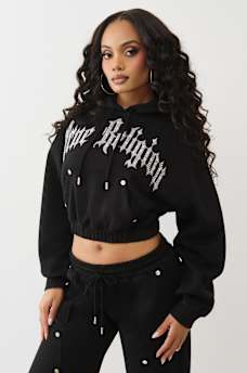 SUDADERA CON CAPUCHA GIRLFRIEND ESTILO PUL&Oacute;VER CON TACHAS, image 4