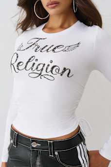 CAMISETA PEQUE&Ntilde;A DE MANGA LARGA CON RUFOS LATERALES DE CRISTAL, image 5