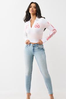 EMBROIDERED LONG SLEEVE POLO TOP, image 3