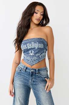 DENIM SCARF TOP