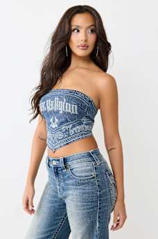 DENIM SCARF TOP