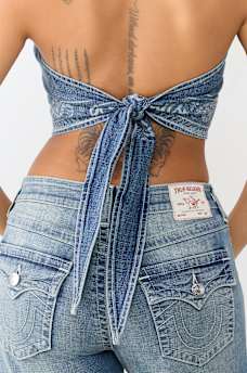DENIM SCARF TOP