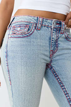 BECCA MID RISE BIG T FLAP BOOTCUT JEAN