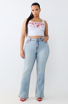 PLUS BECCA MID RISE BOOTCUT FLAP JEAN