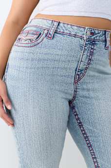 PLUS BECCA MID RISE BOOTCUT FLAP JEAN