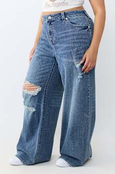 PLUS JESSIE MID RISE SUPER BAGGY JEAN