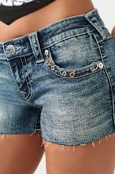 JOEY LOW RISE PIERCED FLAP CUT-OFF SHORT, image 6