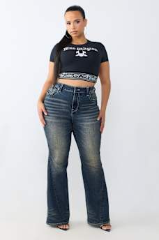 PLUS JOEY MID RISE FLAP FLARE JEAN