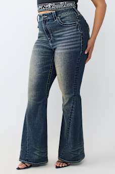 PLUS JOEY MID RISE FLAP FLARE JEAN