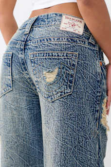 JESSIE MID RISE DESTROYED LAYERED SUPER BAGGY JEAN
