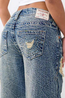 JEANS ULTRAHOLGADOS JESSIE DE TIRO MEDIO CON EFECTO DESTRUIDO Y CAPAS