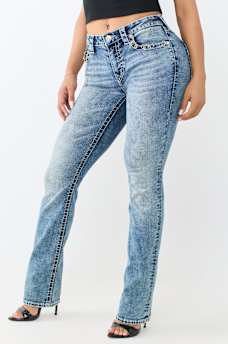 BILLIE MID RISE PIERCED BIG T FLAP STRAIGHT JEAN