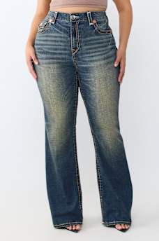 PLUS BECCA MID RISE SUPER T FLAP BOOTCUT JEAN