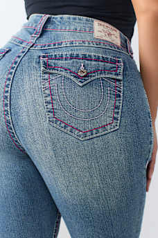 PLUS BILLIE MID RISE SUPER T FLAP STRAIGHT JEAN