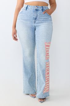 PLUS BECCA MID RISE ARCHED LOGO  BOOTCUT JEAN