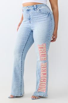 PLUS BECCA MID RISE ARCHED LOGO  BOOTCUT JEAN