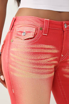 JEANS JOEY ACAMPANADOS DE TIRO MEDIO CON SOLAPA ROSA, image 5