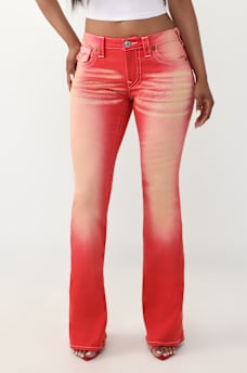 JEANS JOEY ACAMPANADOS DE TIRO MEDIO CON SOLAPA ROSA, image 1