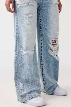 JEANS HOLGADOS GASTADOS BOBBI DE TIRO MEDIO BIG T, image 5