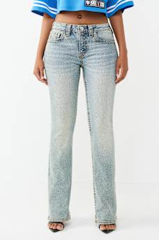 BECCA MID RISE BIG T CRYSTAL BOOTCUT JEAN, image 2