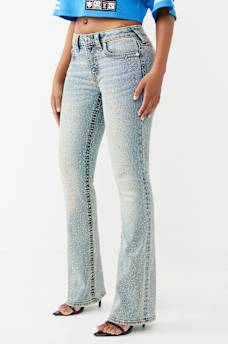 BECCA MID RISE BIG T CRYSTAL BOOTCUT JEAN, image 4