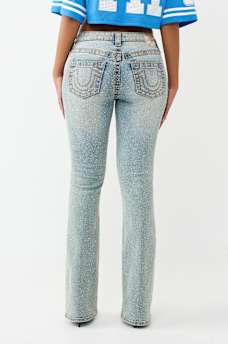 BECCA MID RISE BIG T CRYSTAL BOOTCUT JEAN, image 5