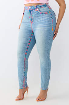 PLUS JENNIE MID RISE SUPER T FLAP CURVY SKINNY JEAN