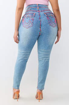 PLUS JENNIE MID RISE SUPER T FLAP CURVY SKINNY JEAN