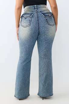PLUS BECCA MID RISE SUPER T FLAP BOOTCUT JEAN