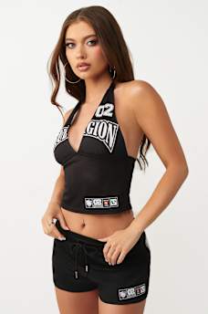 PRINTED SPORTY MESH HALTER TOP, image 5
