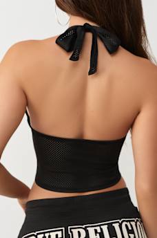 PRINTED SPORTY MESH HALTER TOP, image 7