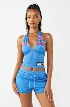 PRINTED SPORTY MESH HALTER TOP, image 2