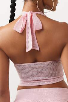 PRINTED SPORTY MESH HALTER TOP, image 7