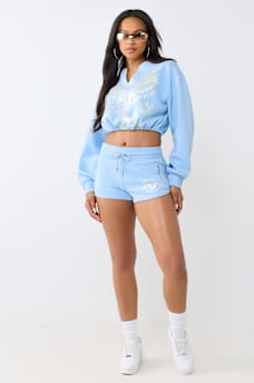 ZIP POCKET DOLPHIN HEM HOT SHORT