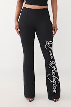 PANTALON COUPE BOTILLON AVEC TAILLE EN DENTELLE ET CRISTAUX, image 2