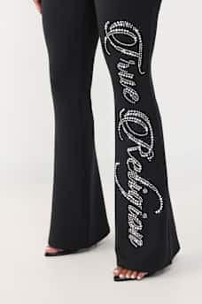 PANTALON COUPE BOTILLON AVEC TAILLE EN DENTELLE ET CRISTAUX, image 4