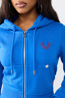 CRYSTAL TIGER SHRUNKEN ZIP HOODIE