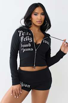 CRYSTAL TIGHT ZIP HOODIE