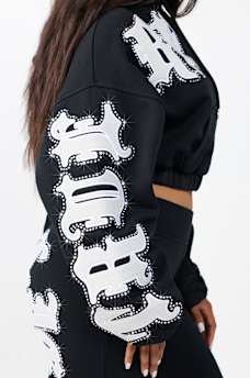 CRYSTAL RELAXED GIRLFRIEND ZIP HOODIE