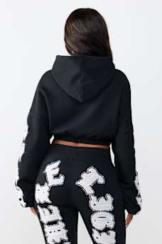 CRYSTAL RELAXED GIRLFRIEND ZIP HOODIE