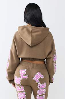 CRYSTAL RELAXED GIRLFRIEND ZIP HOODIE