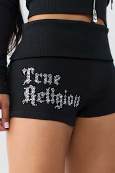 CRYSTAL FOLDOVER WAISTBAND SHORT