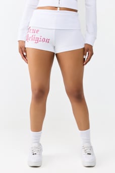 CRYSTAL FOLDOVER WAISTBAND SHORT