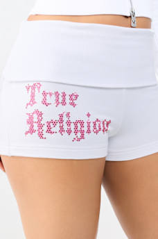 CRYSTAL FOLDOVER WAISTBAND SHORT