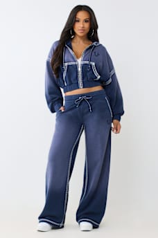 SUPER T WASHED RELAXED GIRLFRIEND ZIP HOODIE
