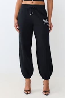 CONTRAST PANELED MID RISE BAGGY JOGGER