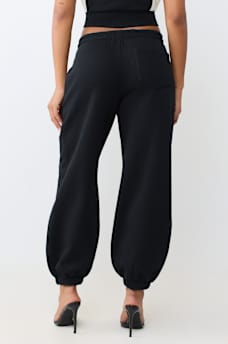 CONTRAST PANELED MID RISE BAGGY JOGGER